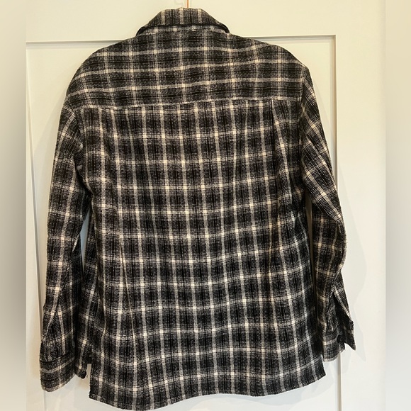 Black and white womens oversized flannel - Picture 2 of 4